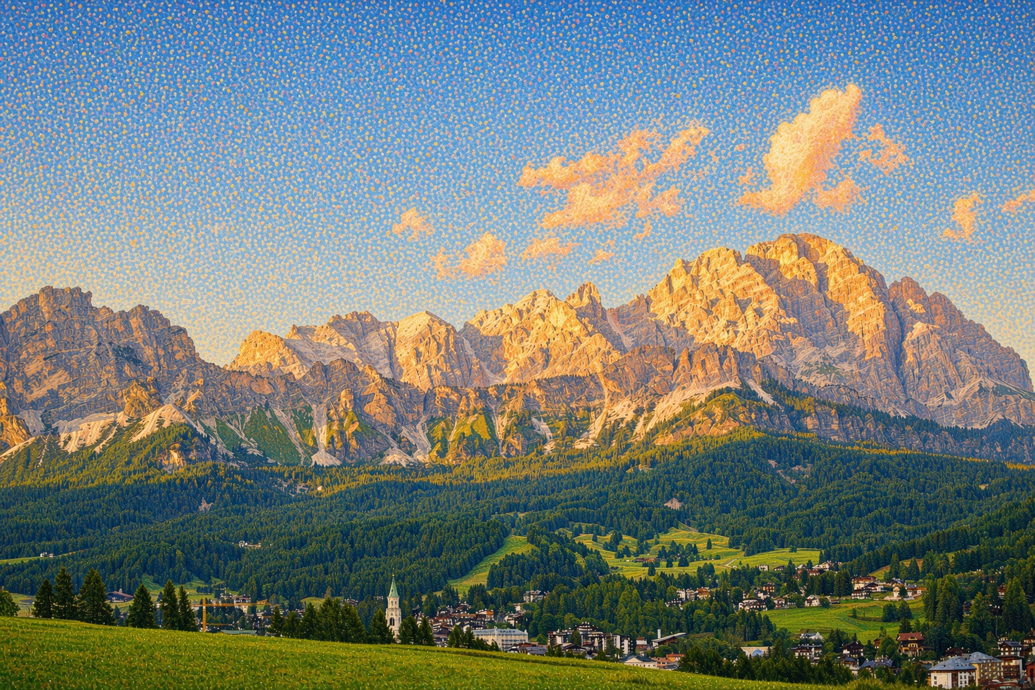 Vista puntinista di Cortina d’Ampezzo — stampa (DesktopWallpaperPointillist.jpg)